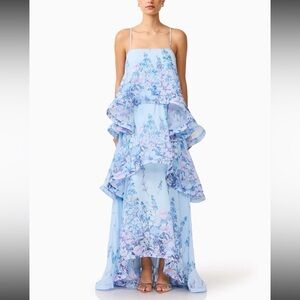 Elliatt Armani tiered maxi dress in baby blue floral! Size XXS NWT!